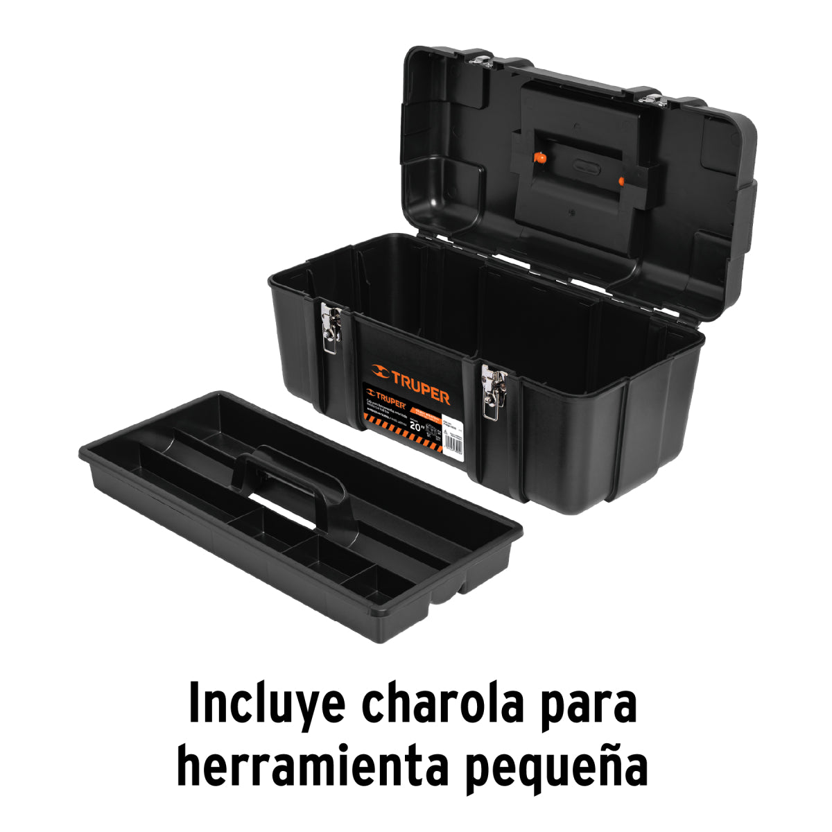 Caja para herramienta de 20" industrial, broches metálicos, Truper