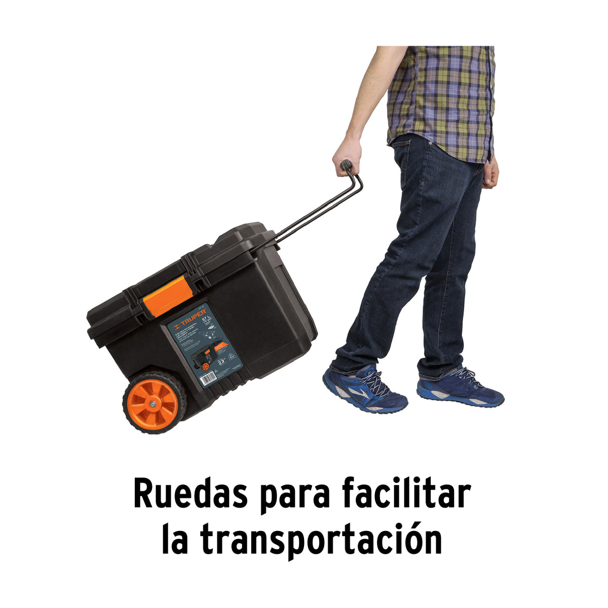 Caja para herramienta de 23" con ruedas y mango telescópico, Truper