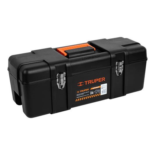 Caja para herramienta de 26" industrial, broches metálicos, Truper