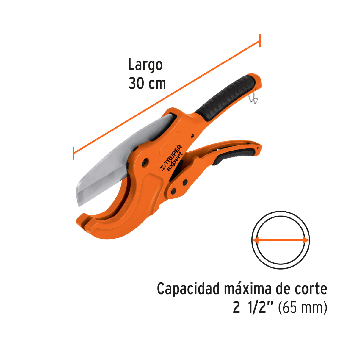 Cortador de tubo de plástico, corte 2-1/2" (65 mm), Truper EXPERT