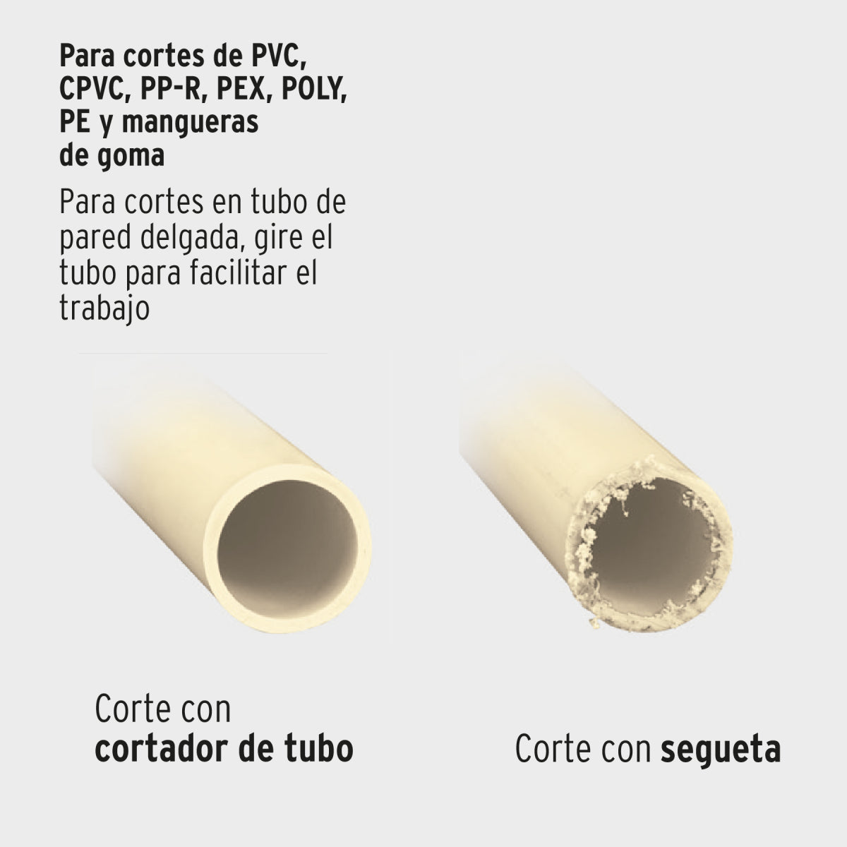 Cortador de tubo de plástico, corte 2-1/2" (65 mm), Truper EXPERT