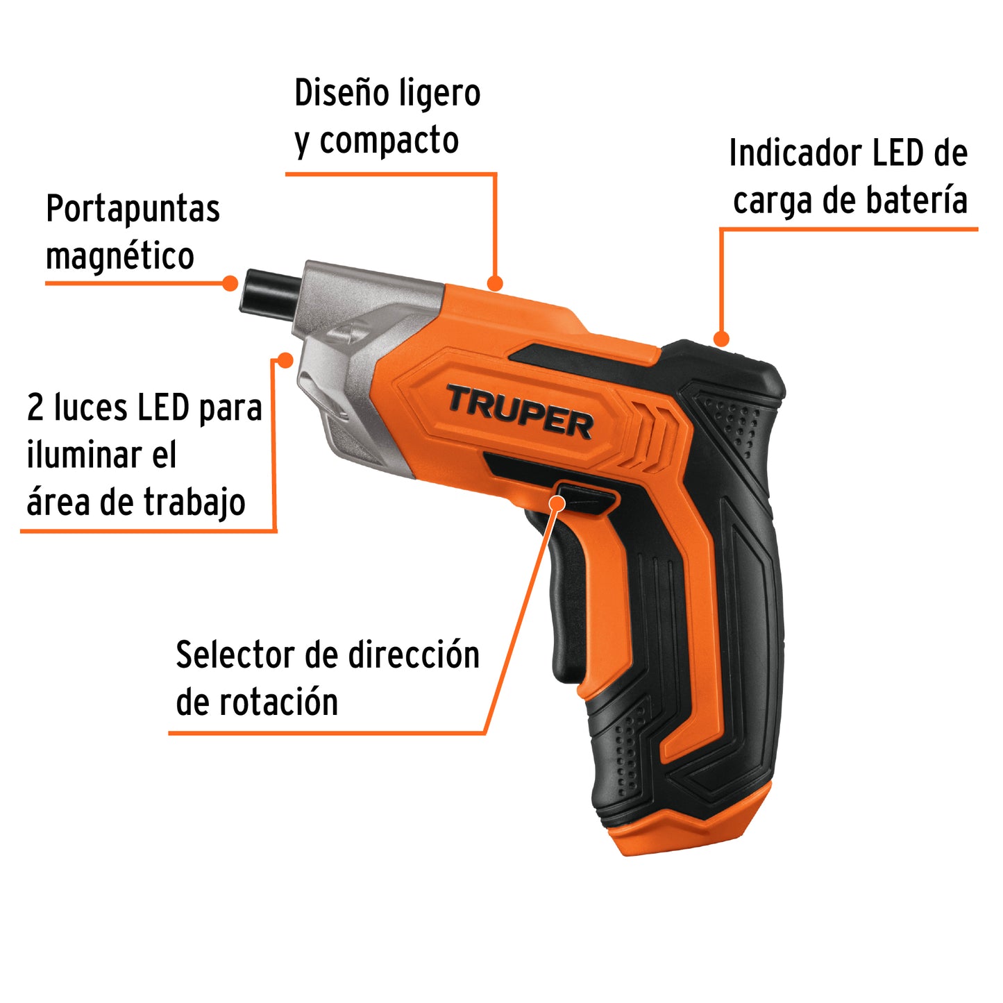 Destornillador inalámbrico profesional 3.6V, 220V, Truper
