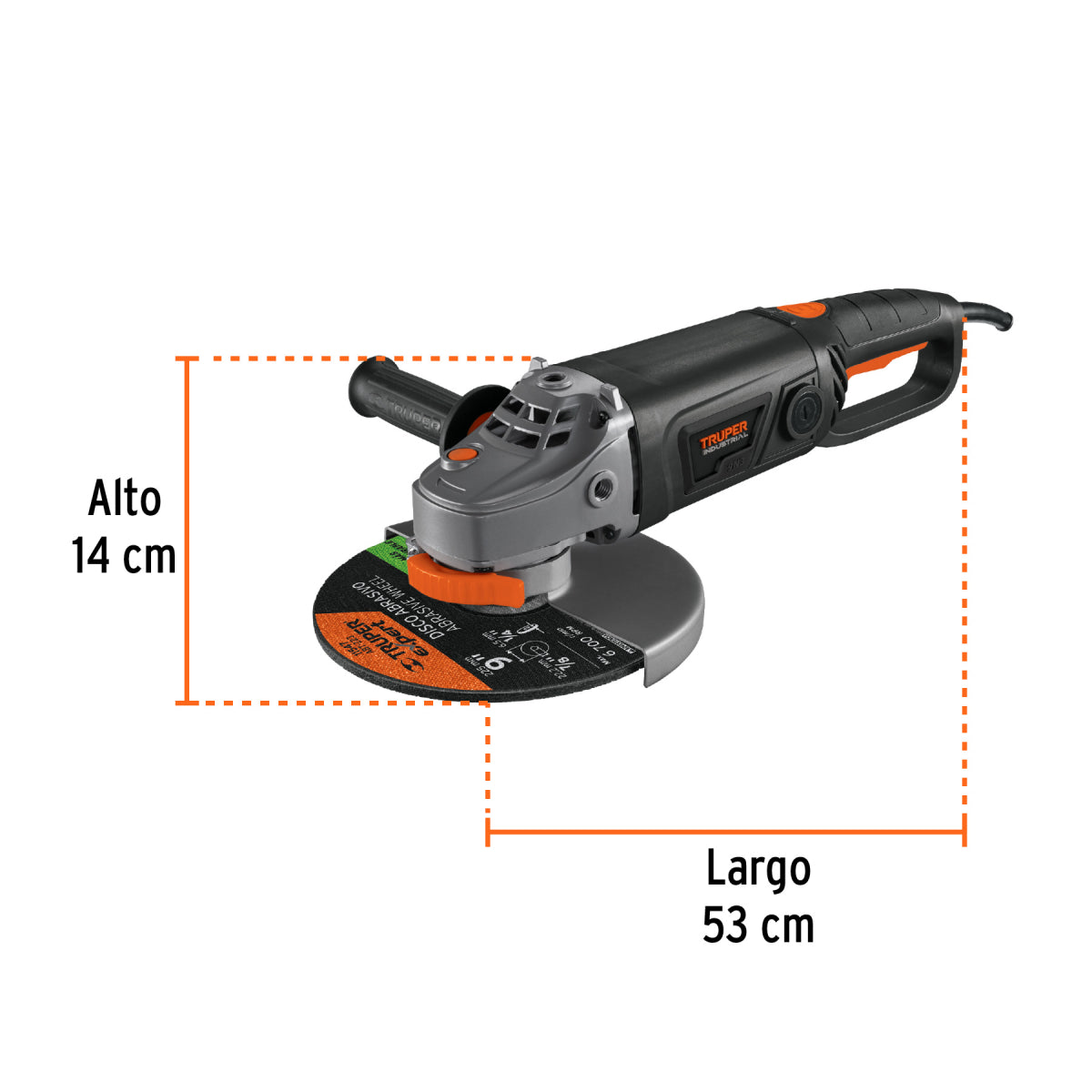 Esmeriladora angular 9", industrial, 220 V, 2000 W, Truper