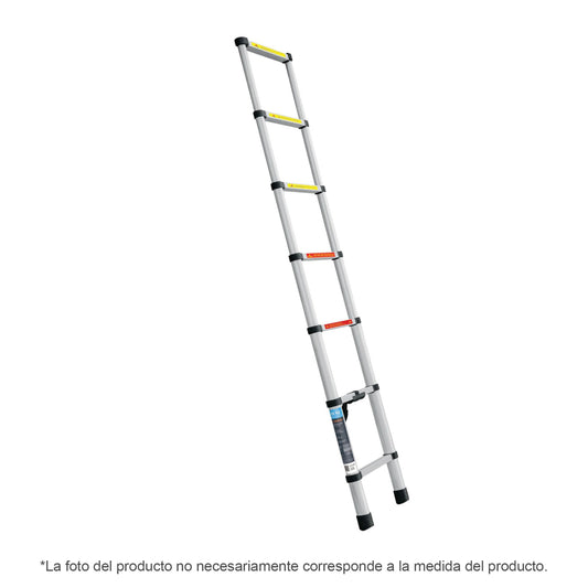 Escalera telescópica compacta, 13 peldaños, tipo II, capacidad 102kg