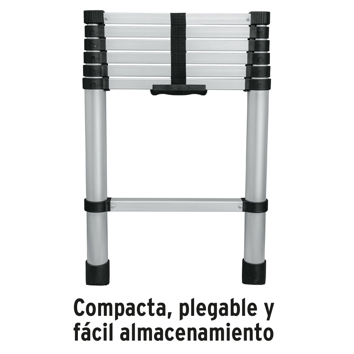 Escalera telescópica compacta, 13 peldaños, tipo II, capacidad 102kg