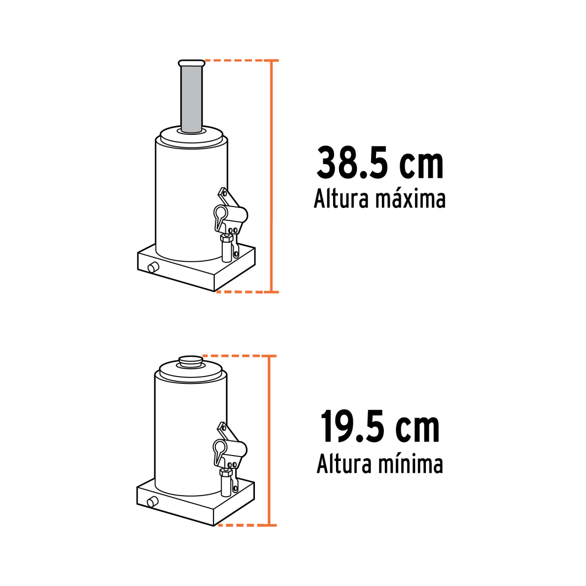 Gato hidráulico de botella de 4 Ton, Truper