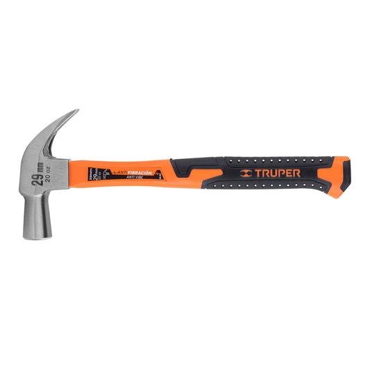 Martillo cabeza cónica 29 mm uña curva, mango fibra vidrio, Truper