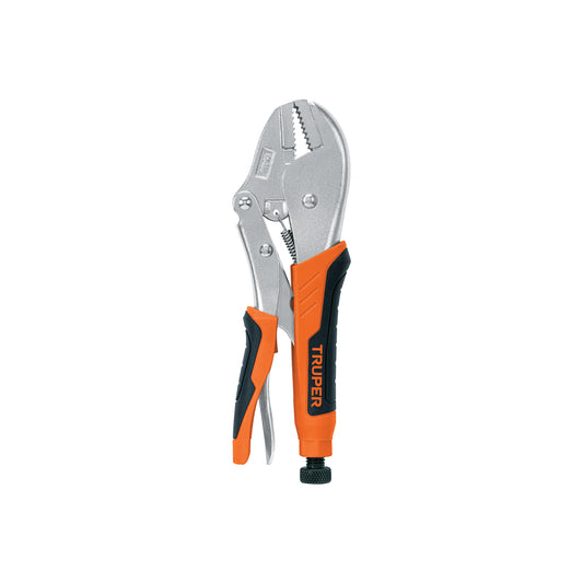 Pinza de presión 10" mordaza recta mango de vinil, Truper