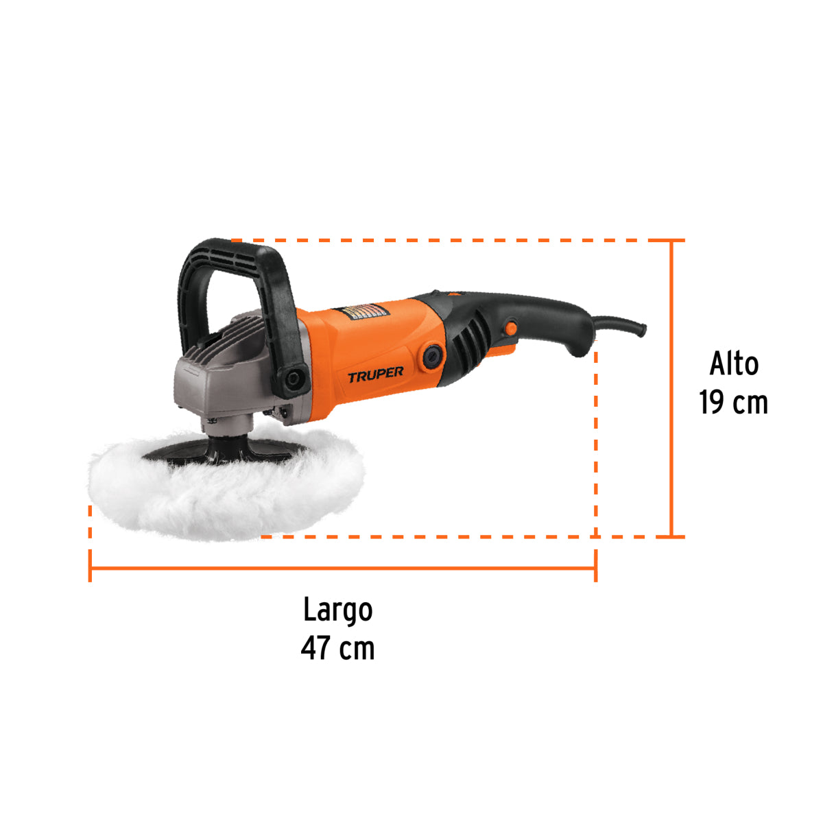 Pulidora 7", 220 V, 1,200 W, Truper
