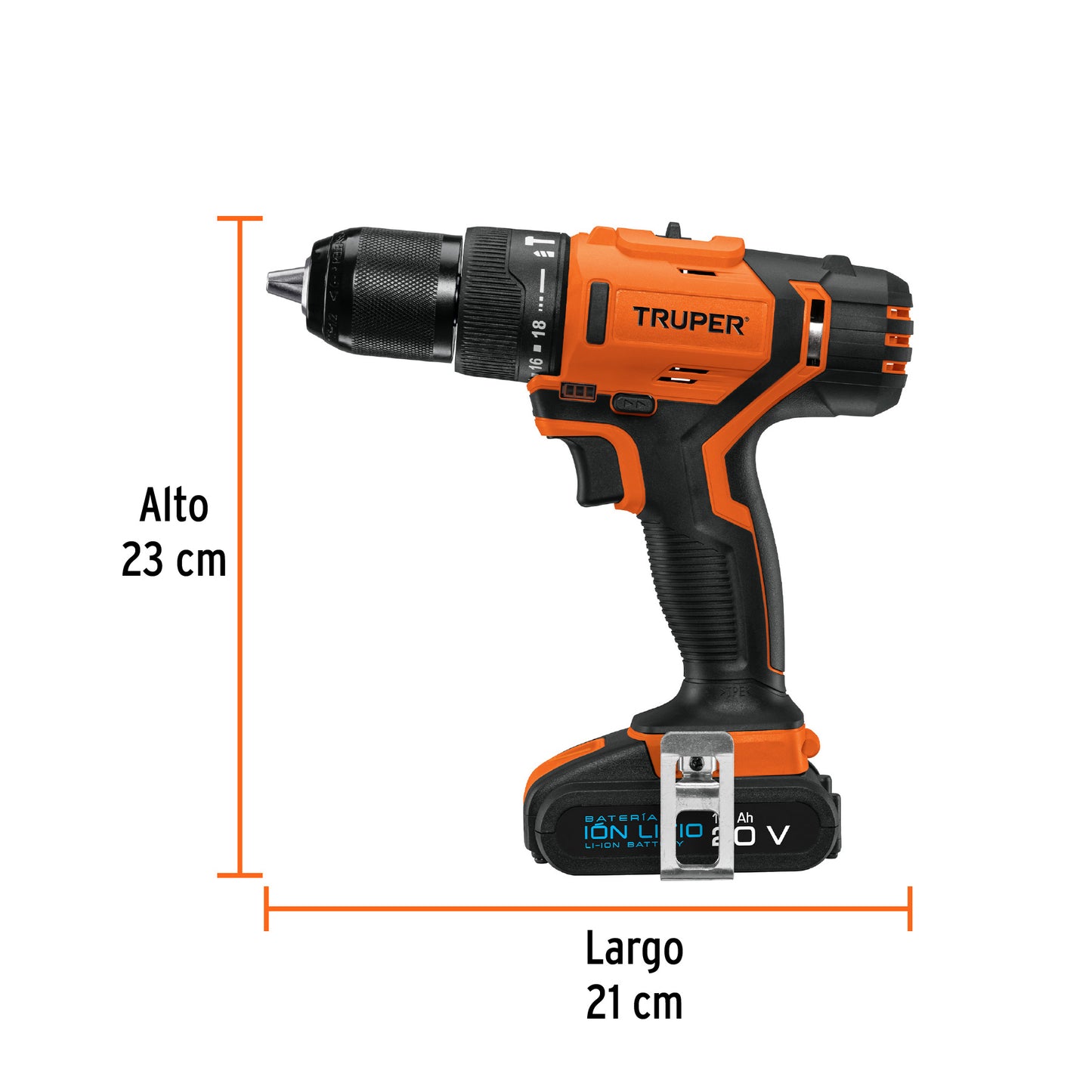 Rotomartillo inalámbrico, 20V, 1/2", Truper