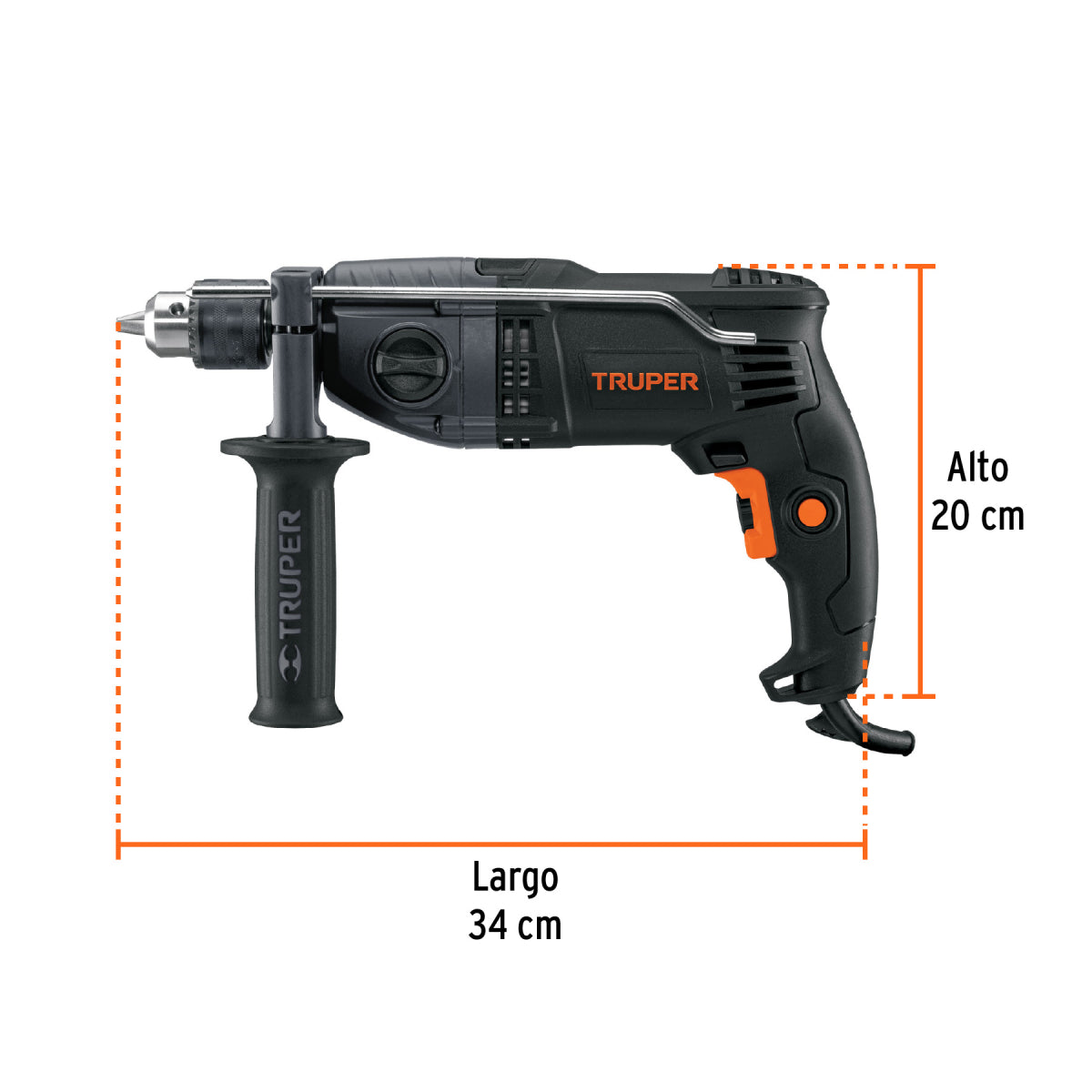 Rotomartillo / taladro percutor 1/2" industrial, 900 W, 220 V, Truper