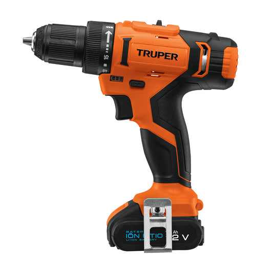 Taladro inalámbrico, batería ión Litio 12 V, 38, (220 V), Truper