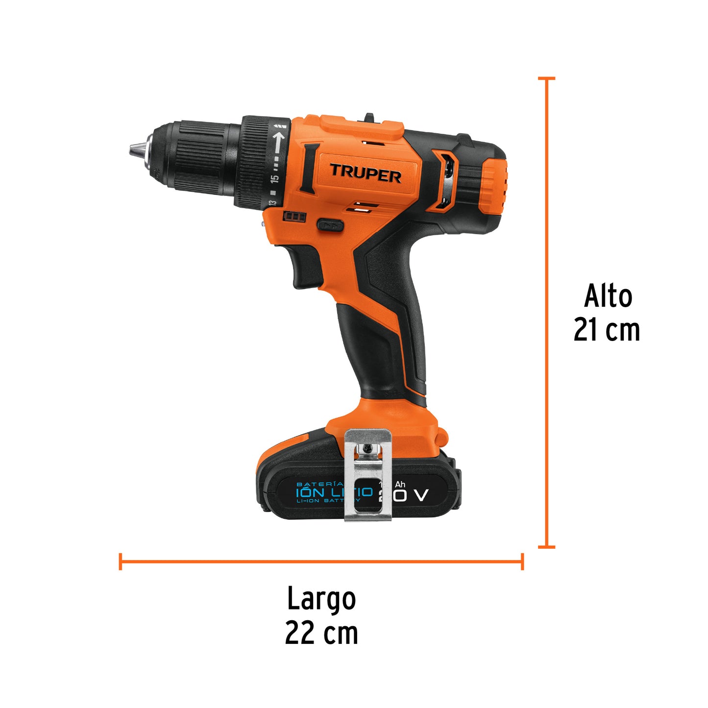Taladro inalámbrico, batería ion Litio 20 V, 1/2", (220 V)