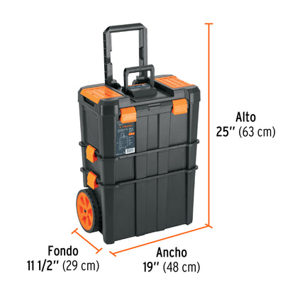 Caja para herramientas 19"x25" 3 en 1 desmontable con ruedas, Truper