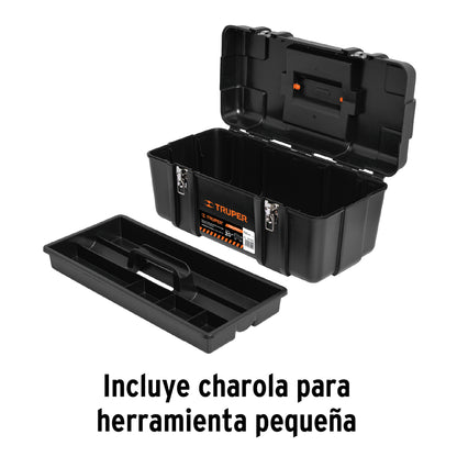 Caja para herramienta de 20" industrial, broches metálicos, Truper