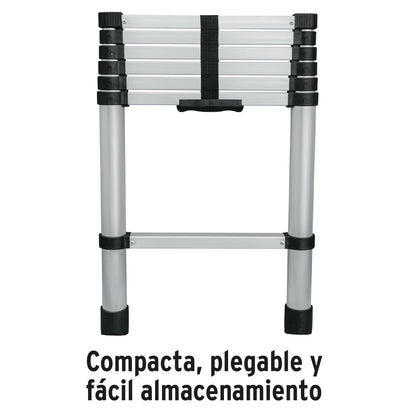 Escalera telescópica compacta, 13 peldaños, tipo II, capacidad 102kg