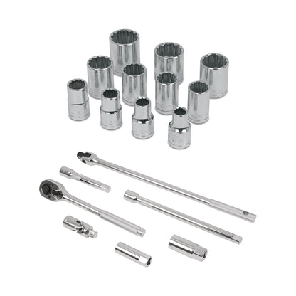 Juego de 18 herramientas cuadro 1/2" mm para mecánico, Truper