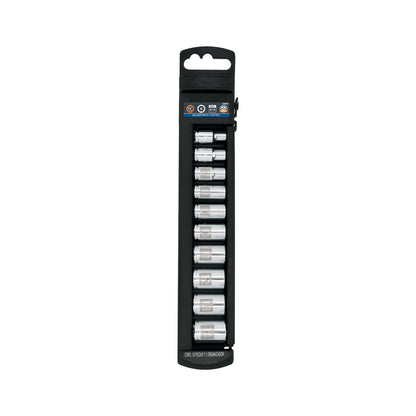 Juego de 10 dados cuadro 1/4" mm, Truper
