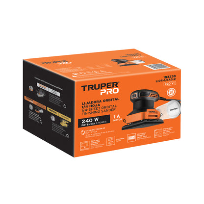 Lijadora orbital, 1/4 hoja, profesional, 220 W, 220 V
