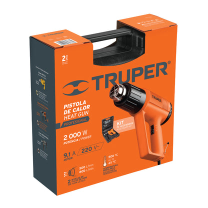 Pistola de calor profesional, 220 V, 1800 W, Truper